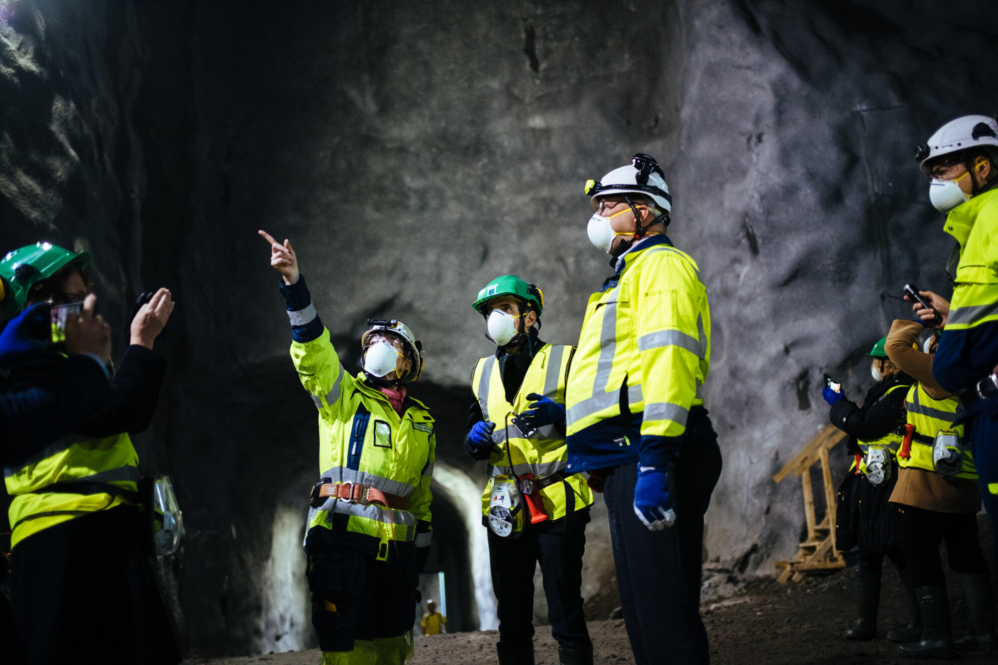 Rafael Mariano Grossi, IAEA Director General, tours Onkalo, the world’s first ever deep geological repository for spent fuel, during his official visit to Finland. 26 November 2020. The DG is accompanied by Edgard Perez Alvan, Senior Advisor to the Director General.